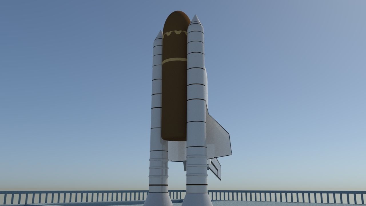 Space shuttle Low-poly 3D model_7