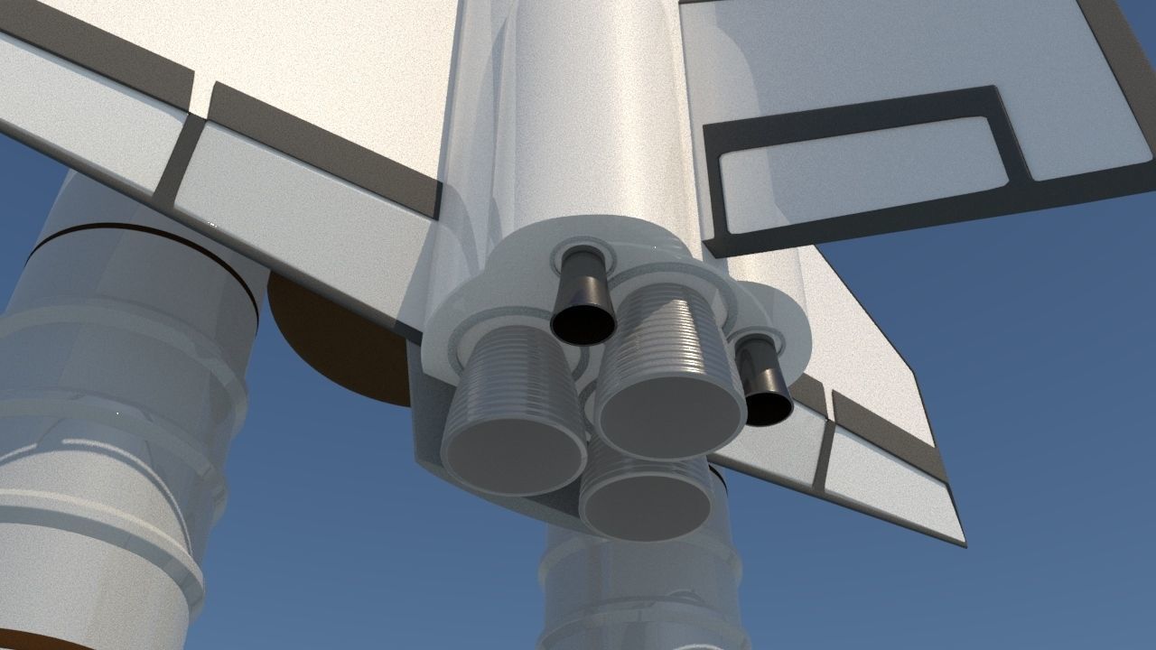 Space shuttle Low-poly 3D model_4