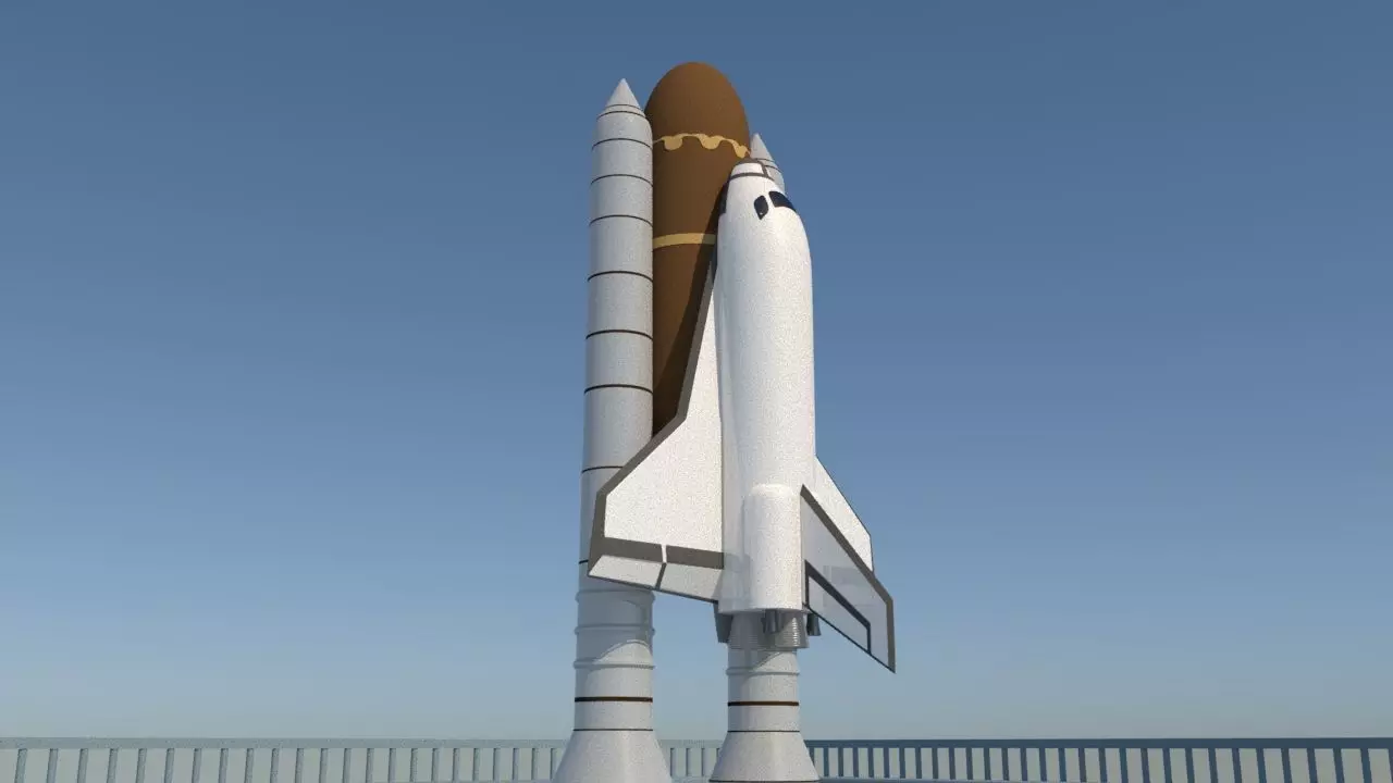 Space shuttle Low-poly 3D model_0
