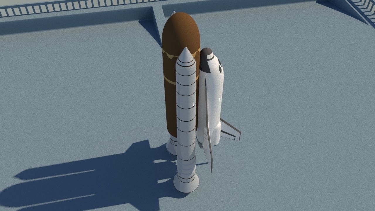 Space shuttle Low-poly 3D model_6