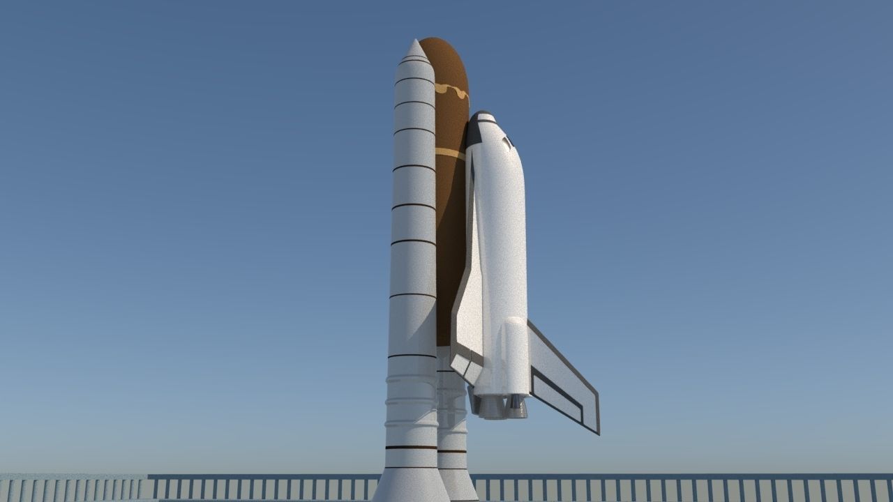 Space shuttle Low-poly 3D model_1