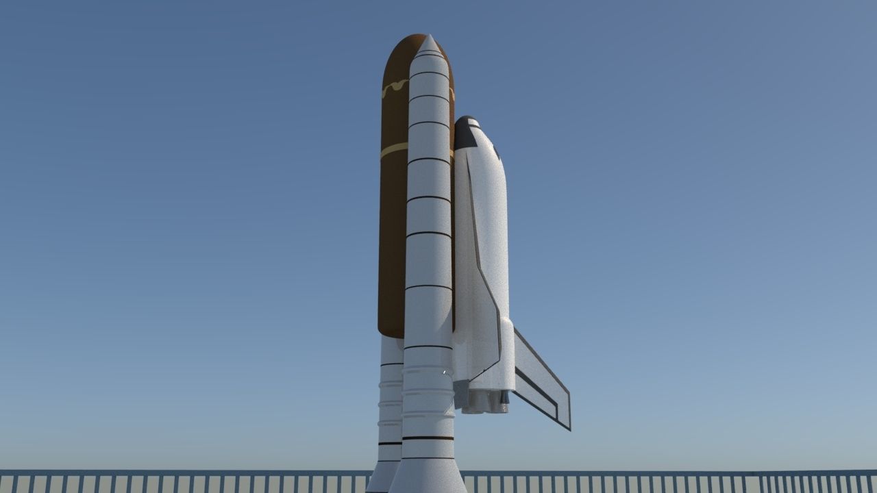 Space shuttle Low-poly 3D model_2