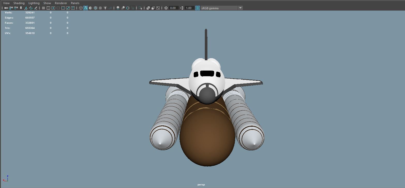 Space shuttle Low-poly 3D model_9