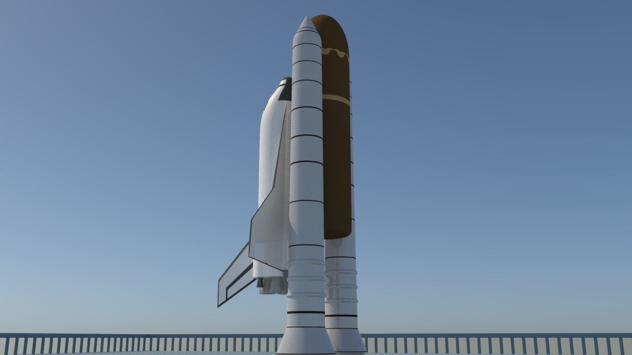 Space shuttle Low-poly 3D model_3