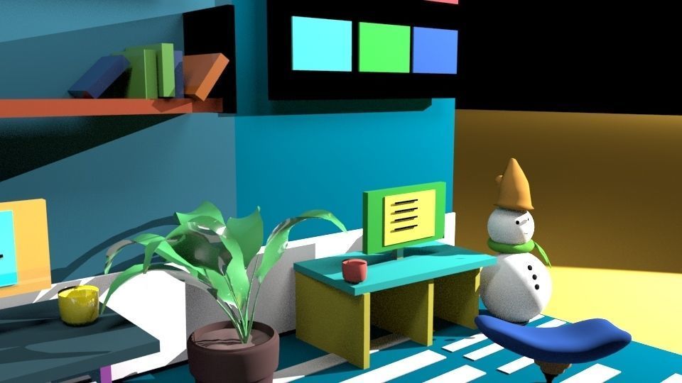 Isometric 3D Room  3D model_1