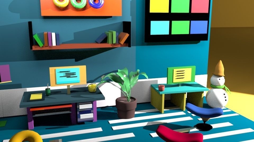 Isometric 3D Room  3D model_4