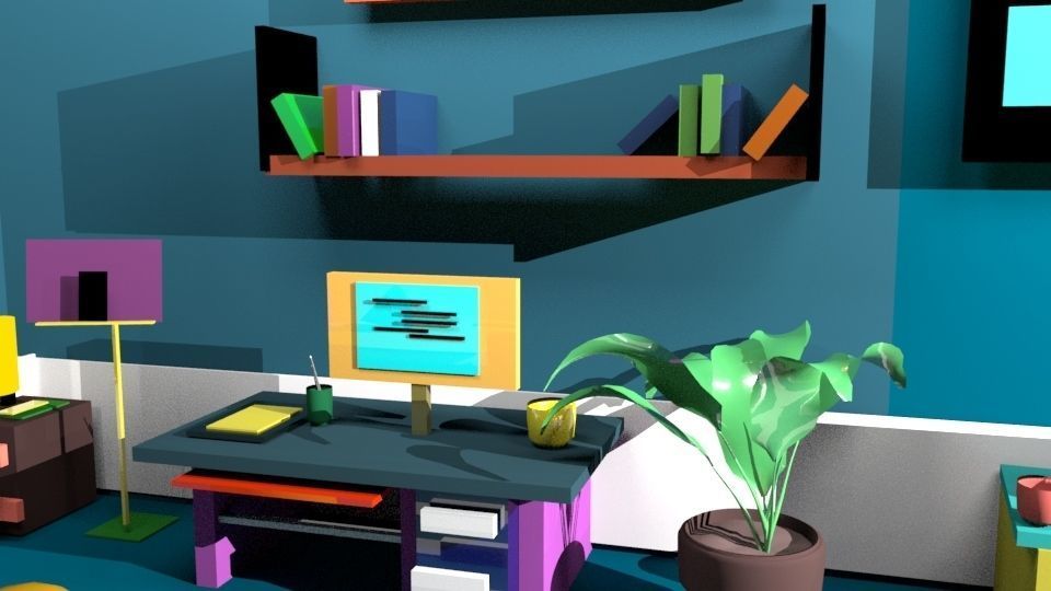 Isometric 3D Room  3D model_2