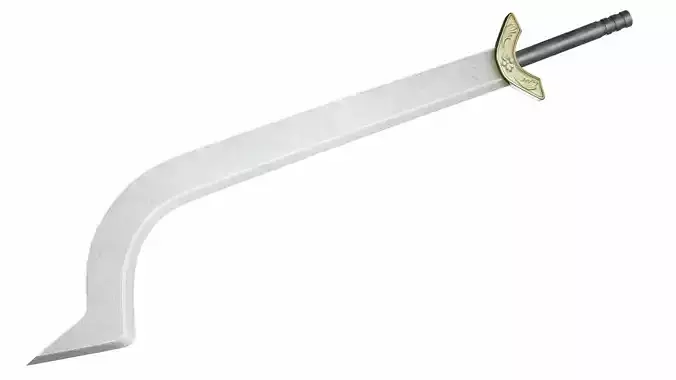 Curved sword 7 Low-poly 3D model