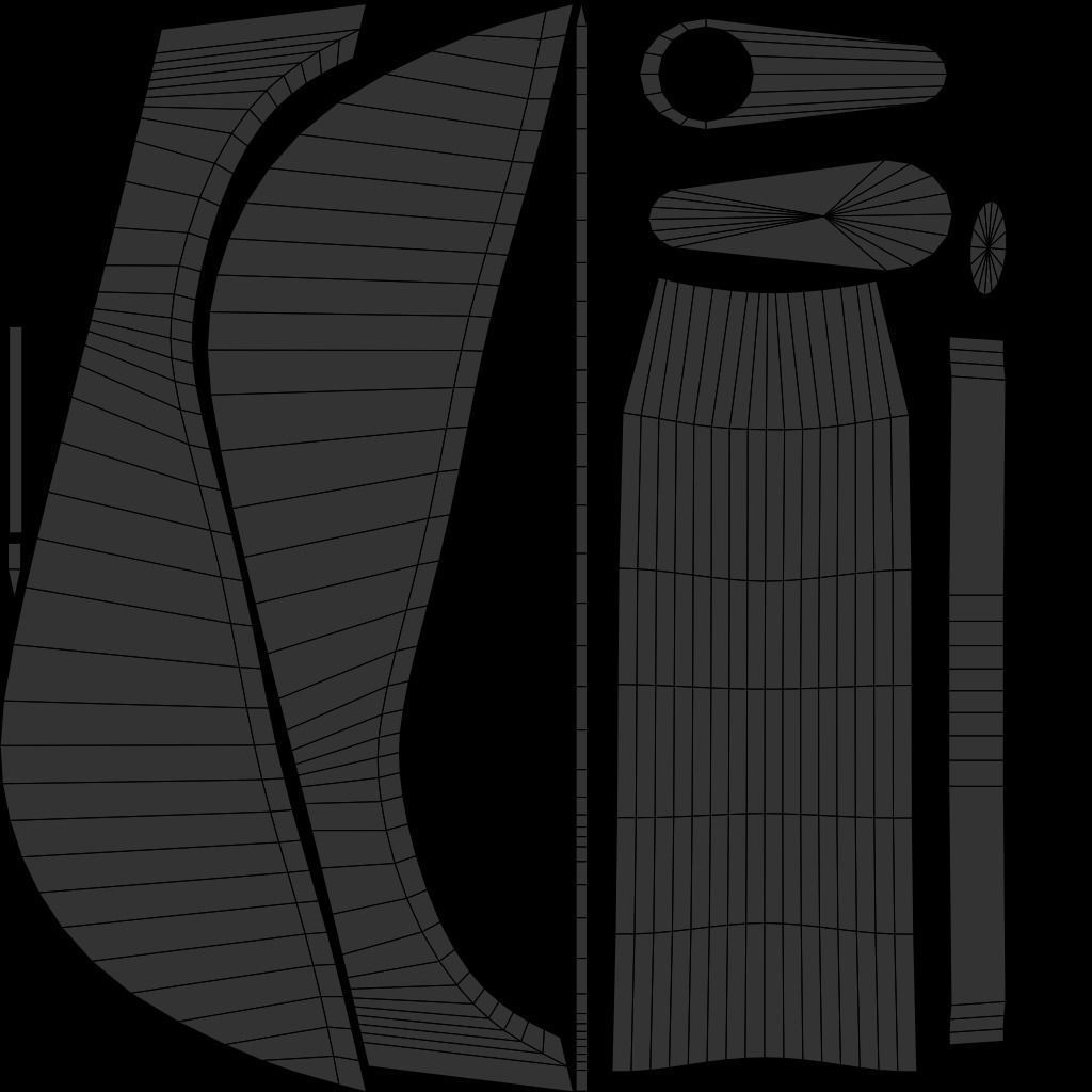 Curved sword 8 Low-poly 3D model_7