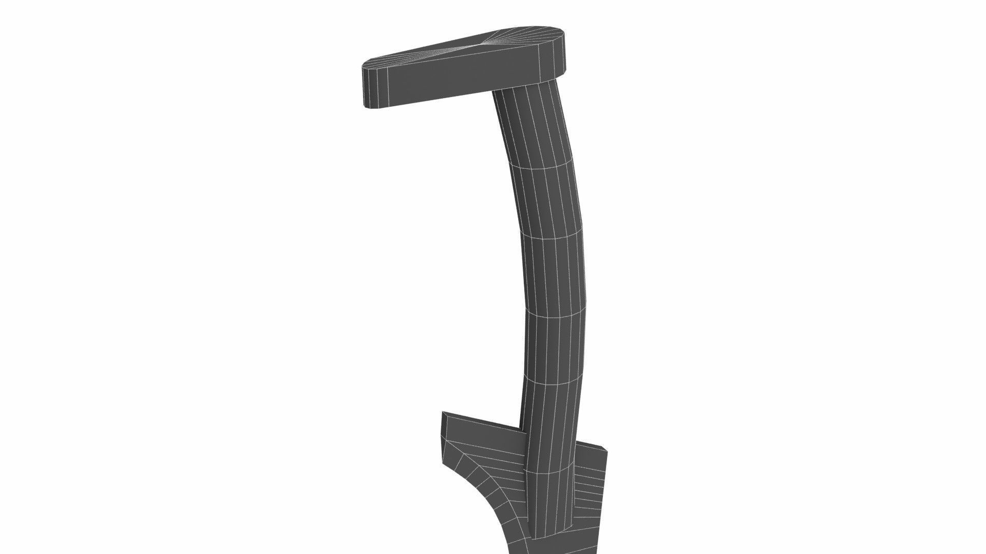 Curved sword 8 Low-poly 3D model_6