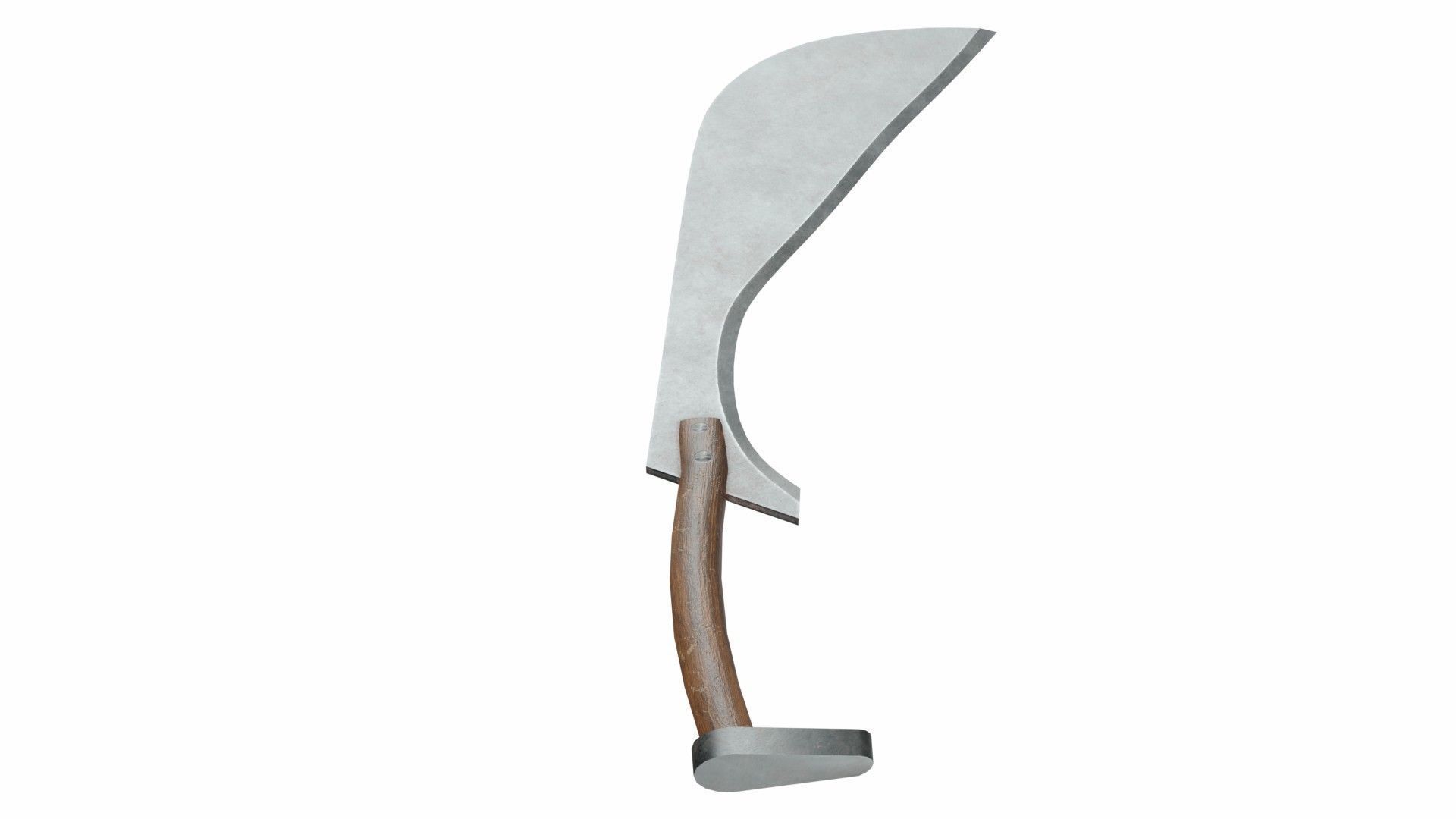 Curved sword 8 Low-poly 3D model_4