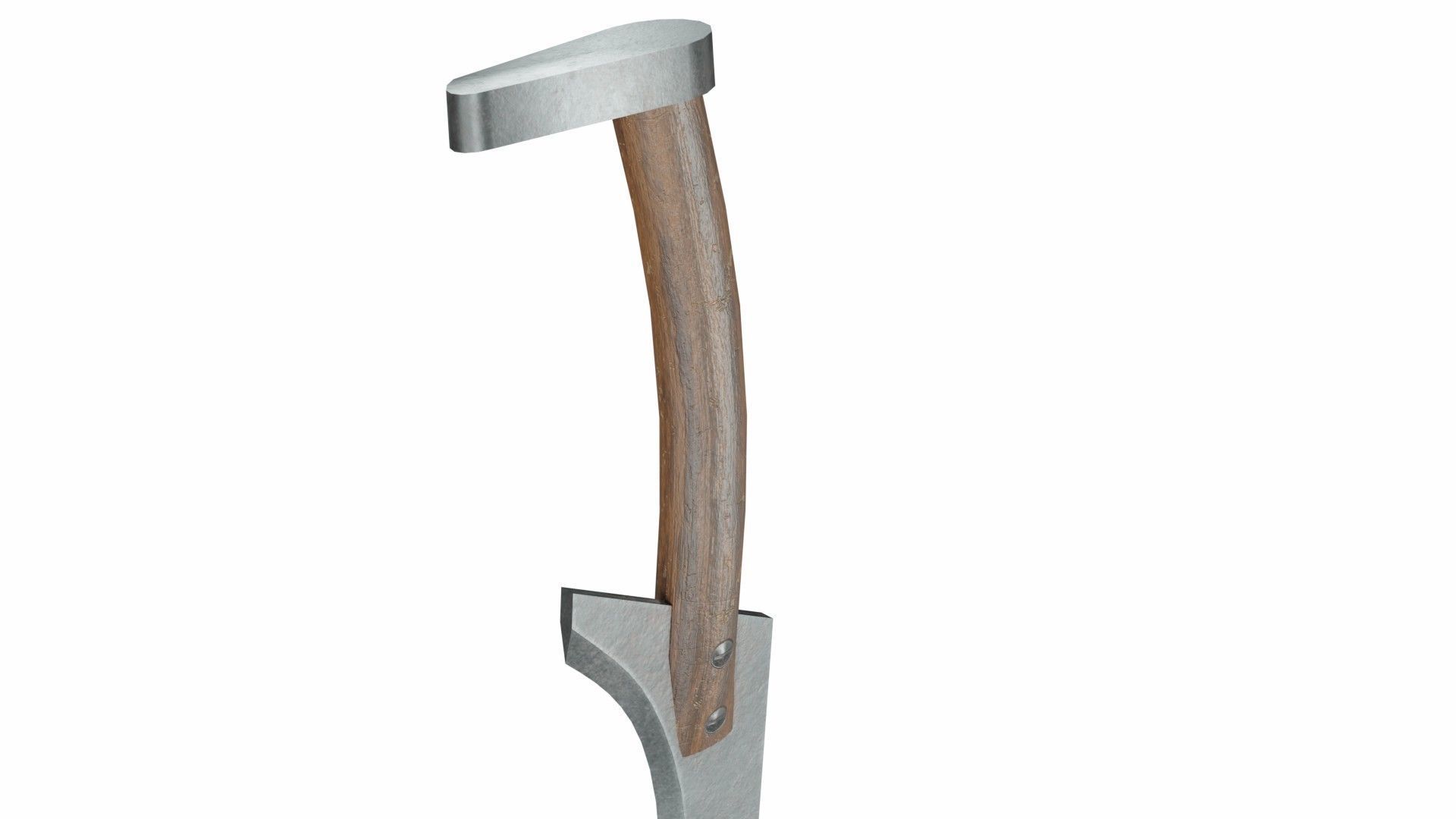 Curved sword 8 Low-poly 3D model_3