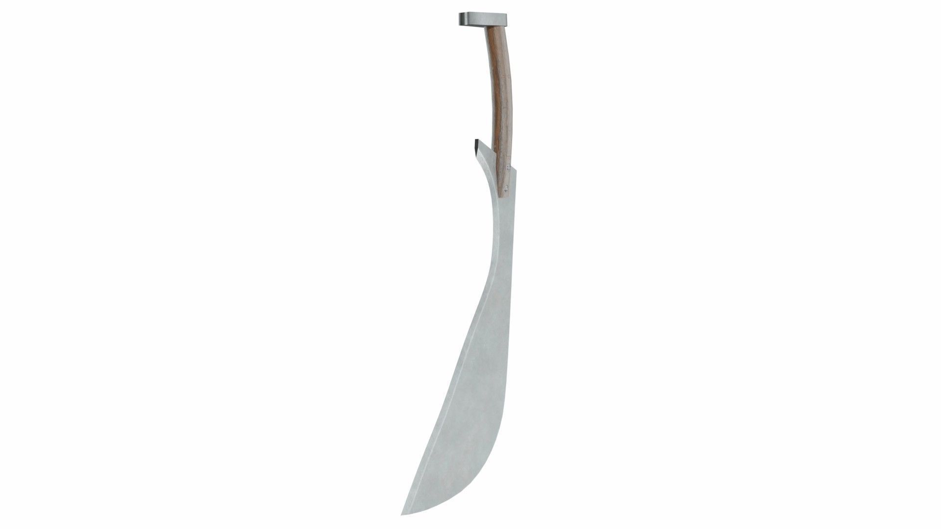 Curved sword 8 Low-poly 3D model_2
