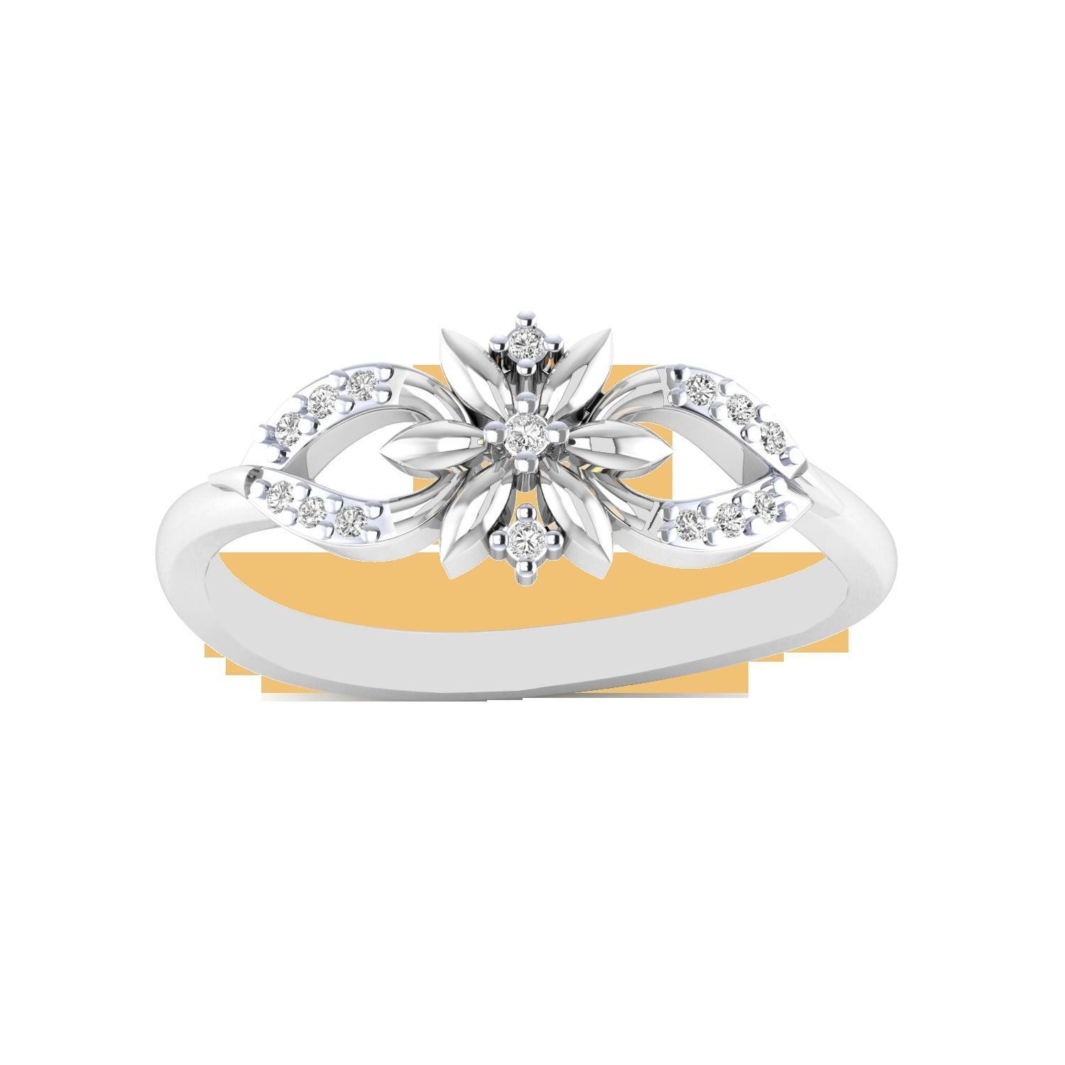 Women Wedding Engagement Ring STL OBJ FBX Renders Details 3D print model_19