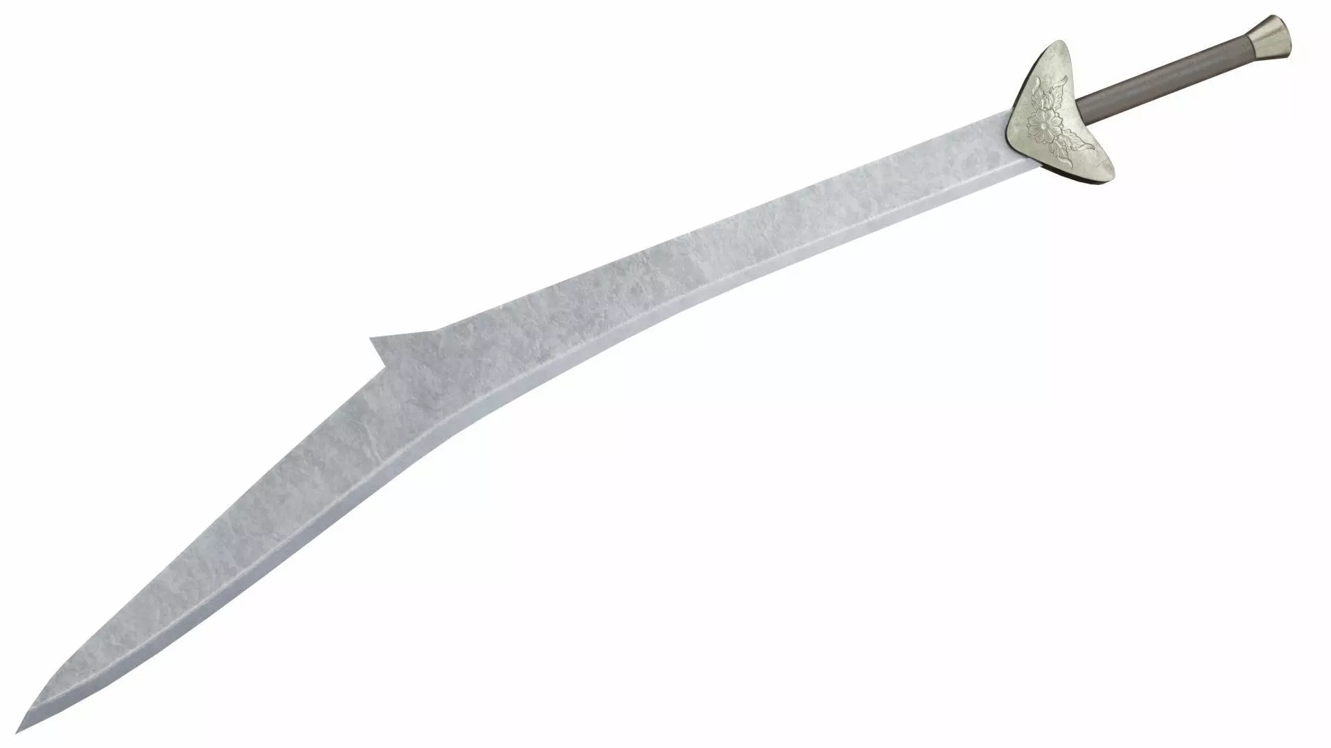 Curved sword 10 Low-poly 3D model_0