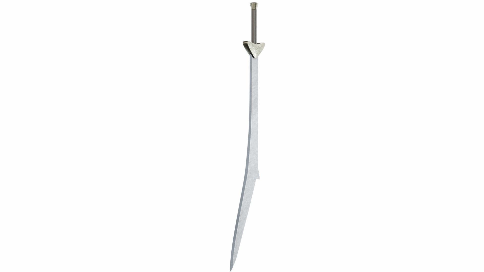 Curved sword 10 Low-poly 3D model_2