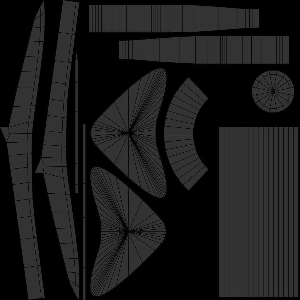 Curved sword 10 Low-poly 3D model_7