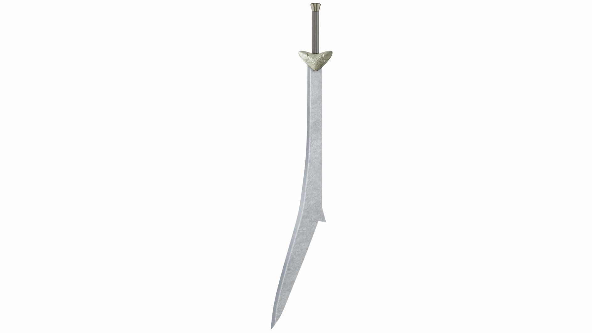 Curved sword 10 Low-poly 3D model_1