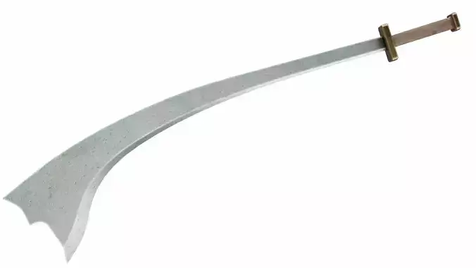 Curved sword 11 Low-poly 3D model