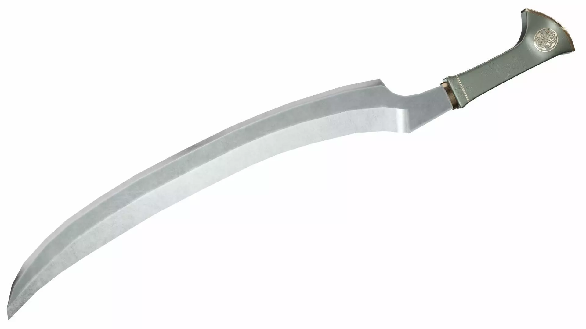 Curved sword 12 Low-poly 3D model_0