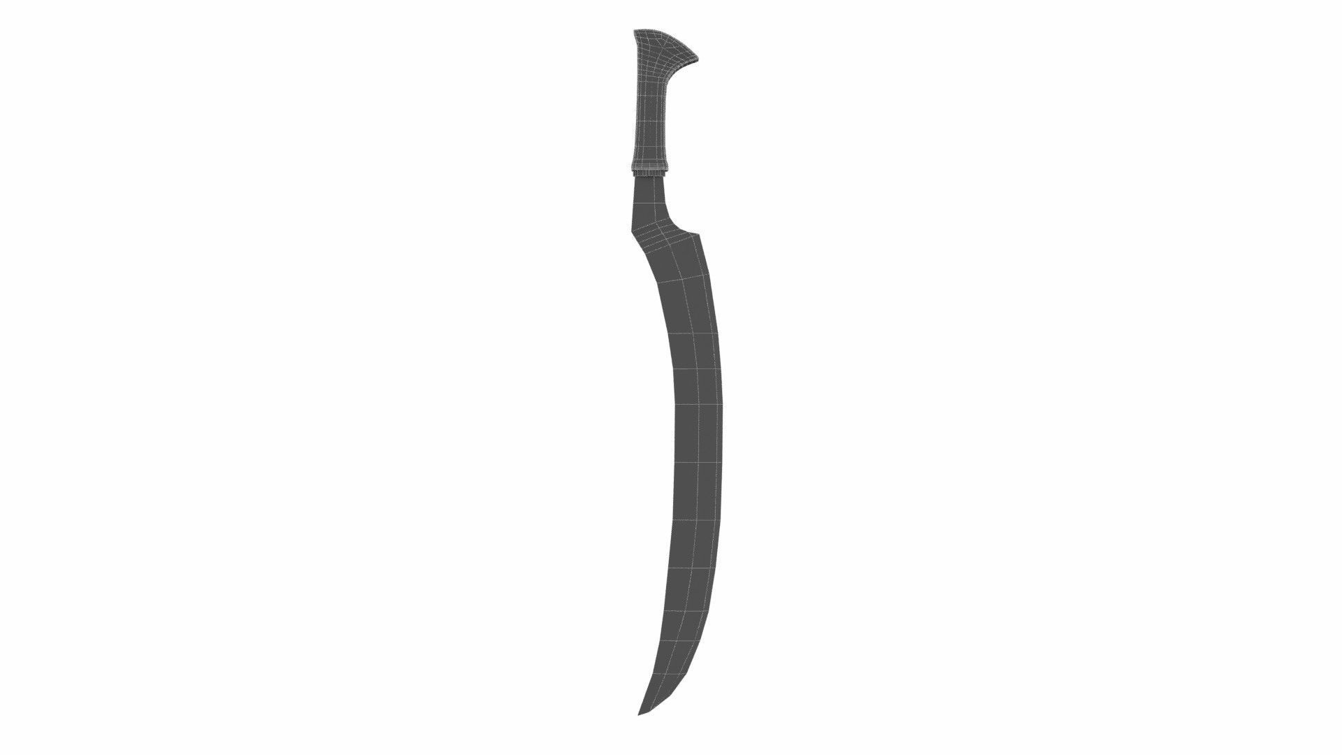 Curved sword 12 Low-poly 3D model_5