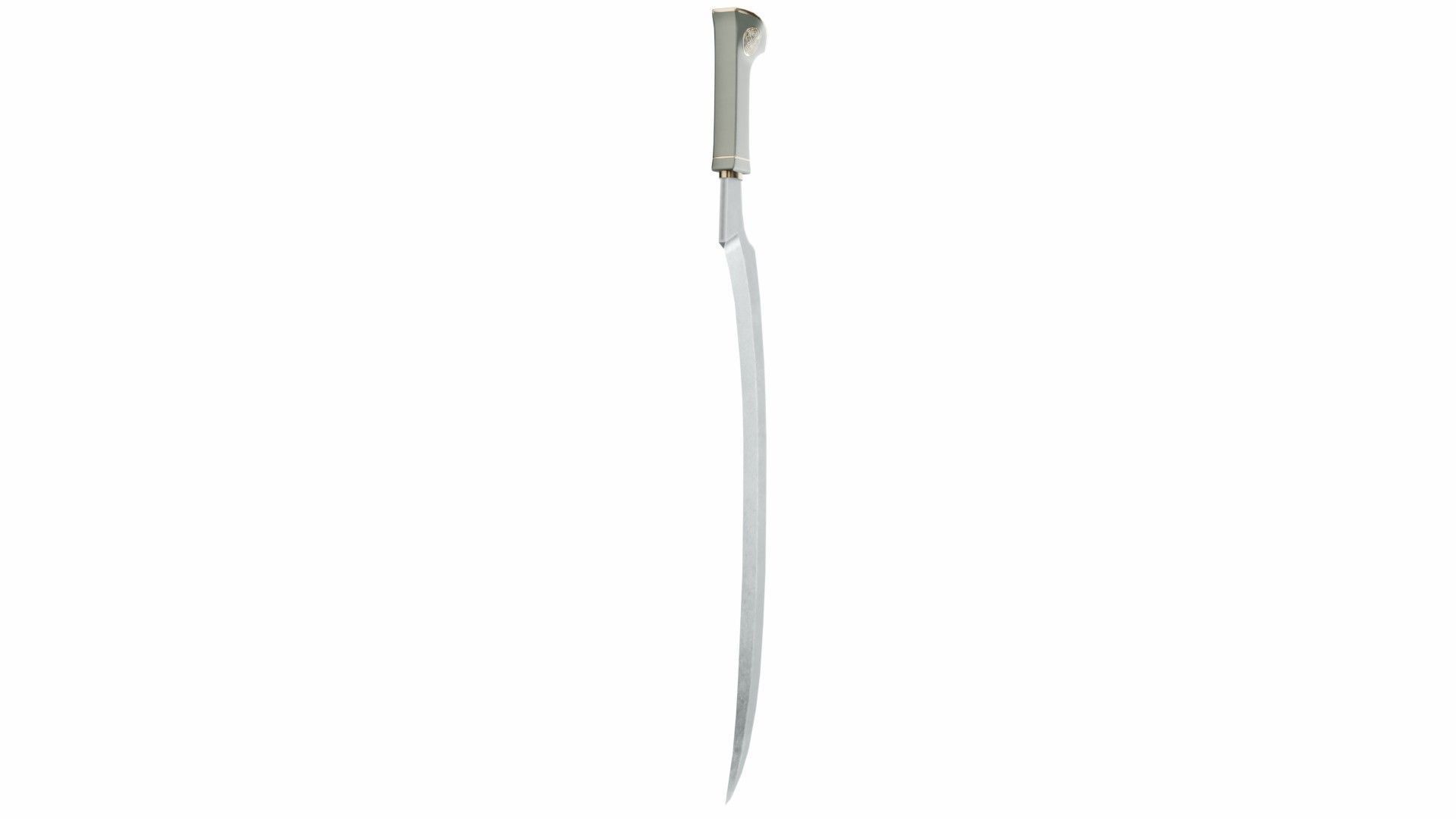 Curved sword 12 Low-poly 3D model_2