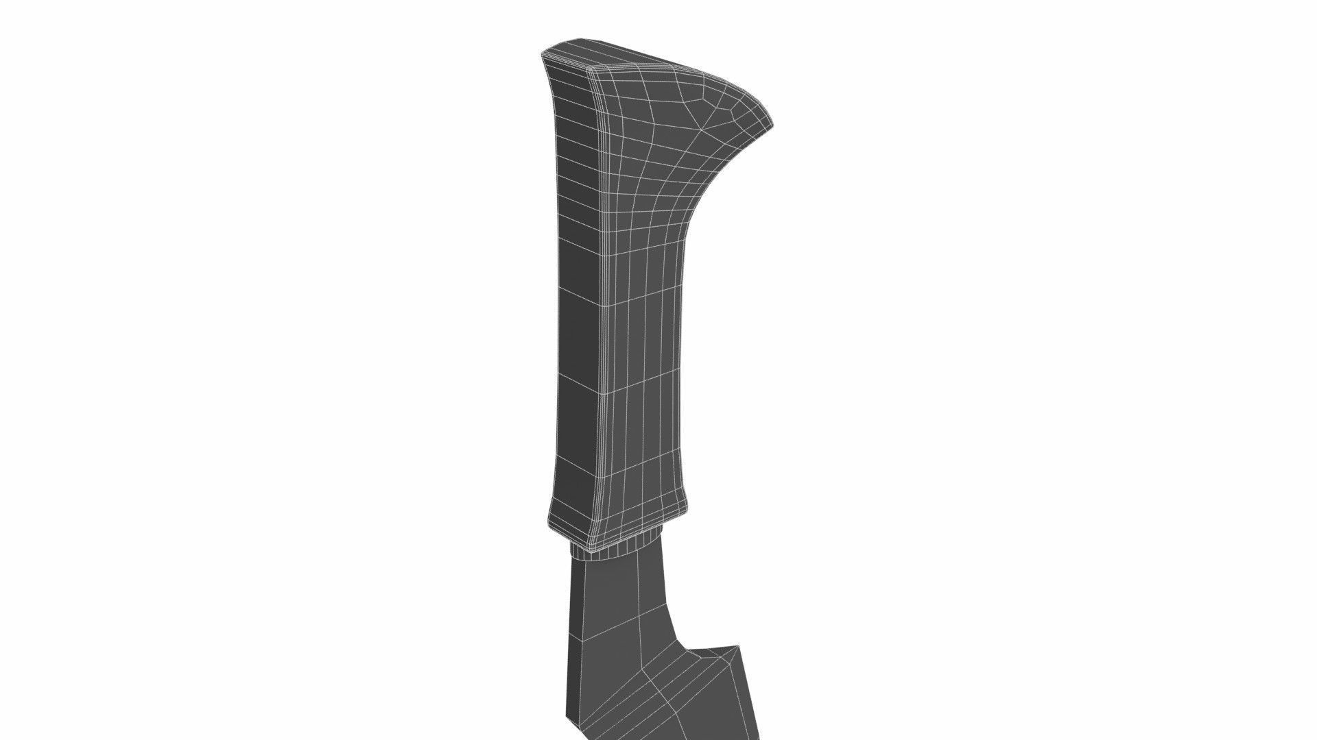 Curved sword 12 Low-poly 3D model_6