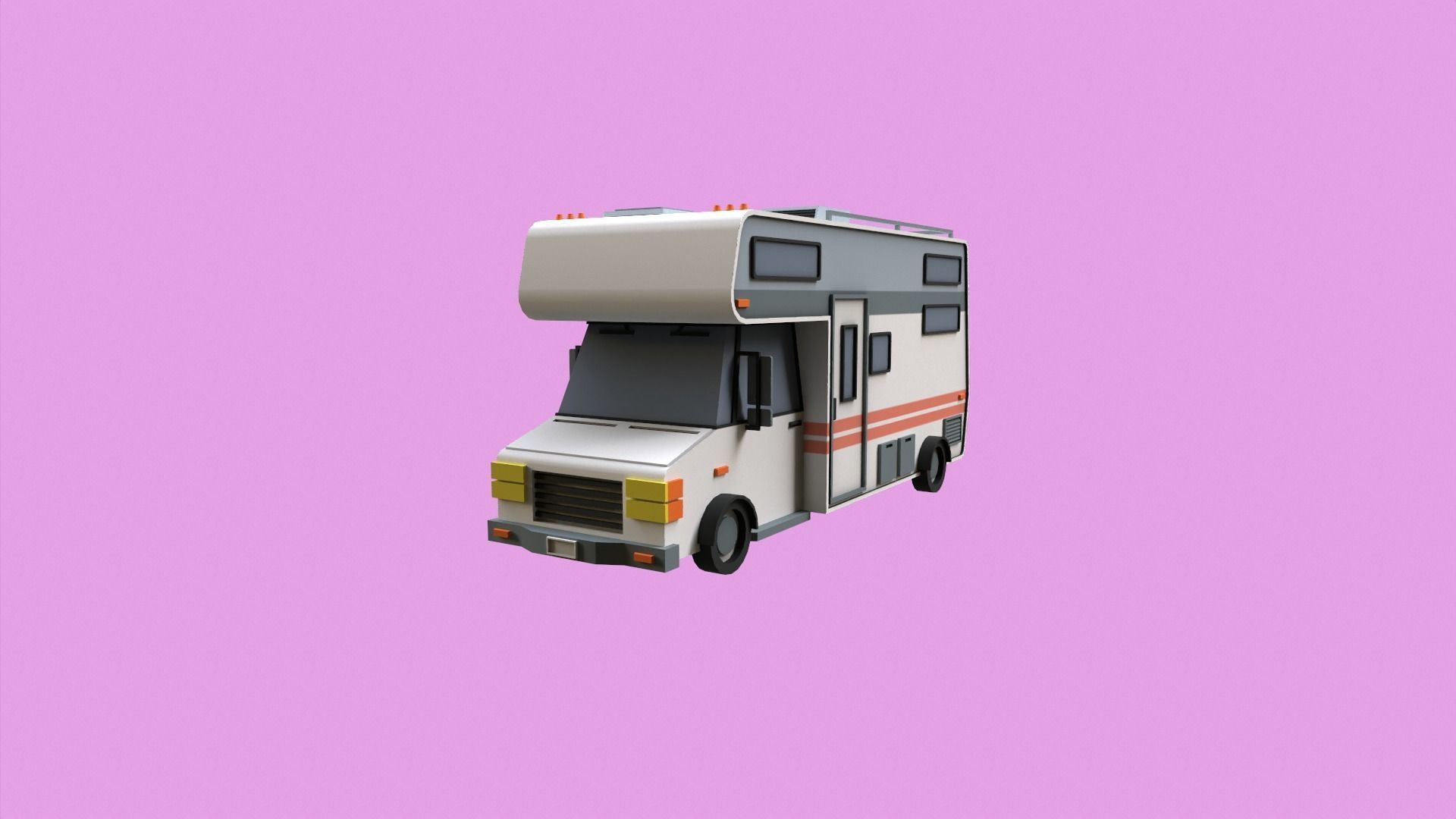 Lowpoly Camper Low-poly 3D model_4