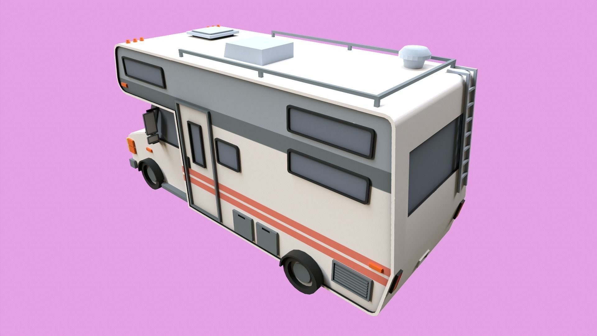 Lowpoly Camper Low-poly 3D model_3