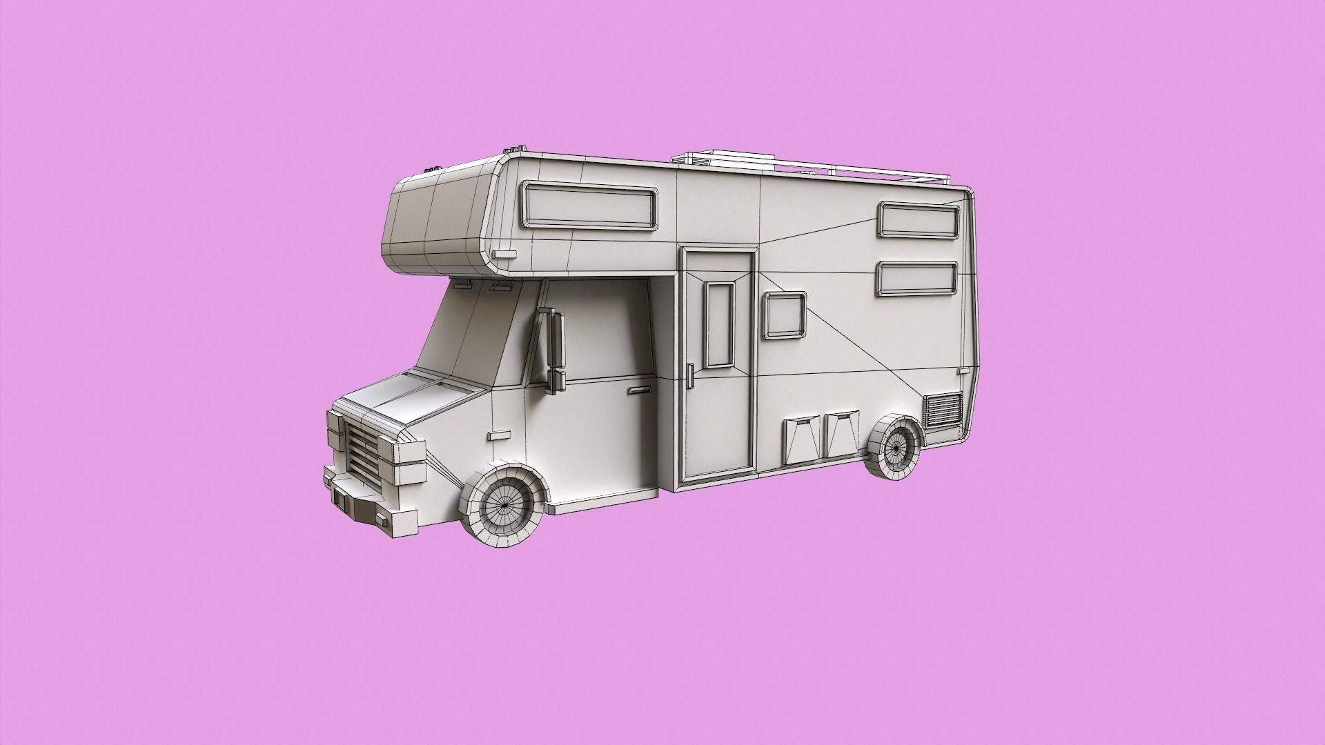 Lowpoly Camper Low-poly 3D model_5