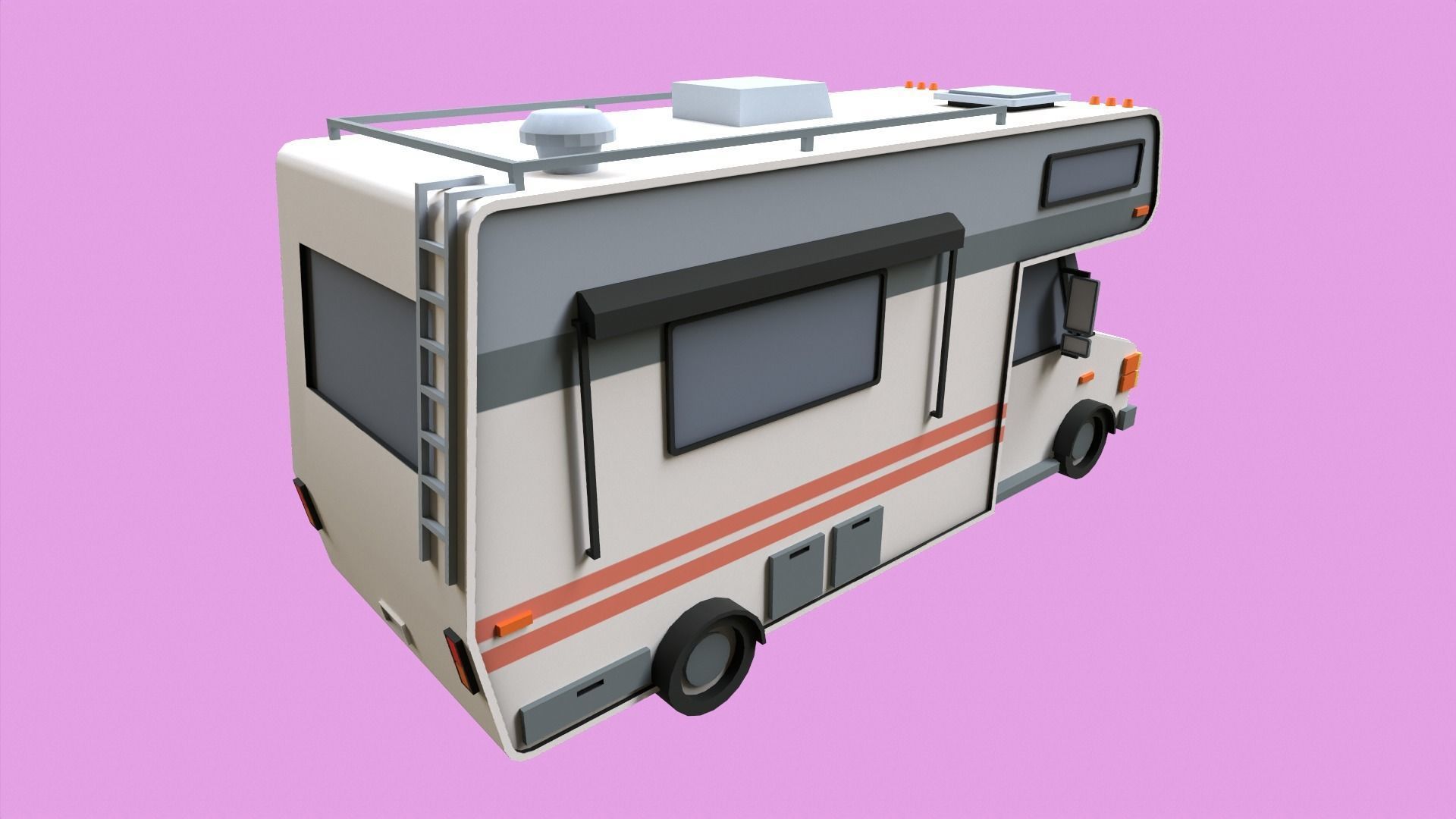 Lowpoly Camper Low-poly 3D model_2
