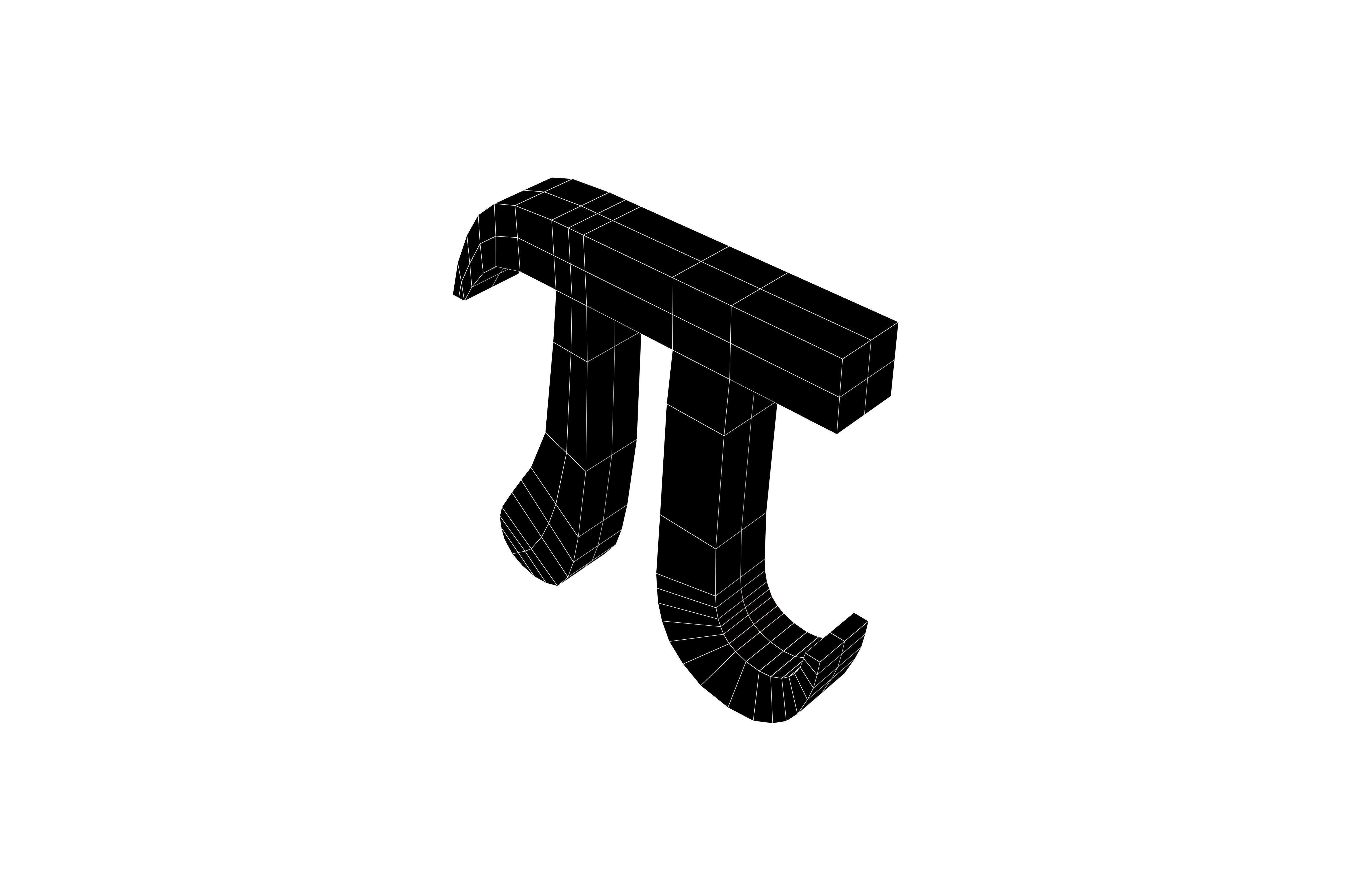 Pi Symbol V1 001 Low-poly 3D model_7