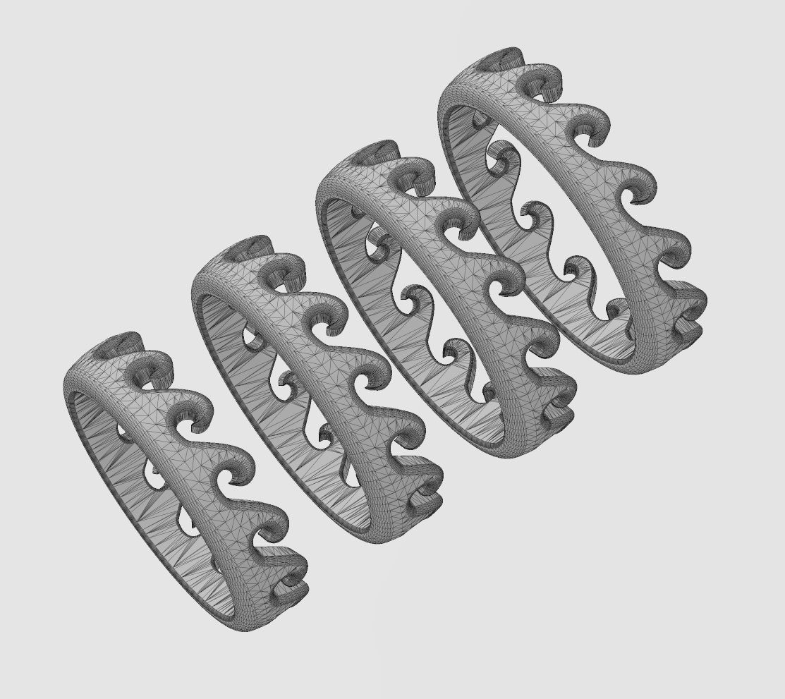 Wave pattern stacker band US sizes 6to9 3D print model_13