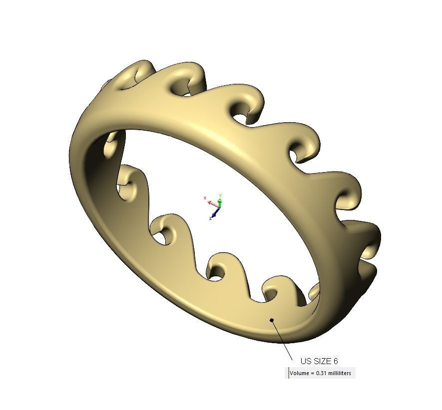 Wave pattern stacker band US sizes 6to9 3D print model_11