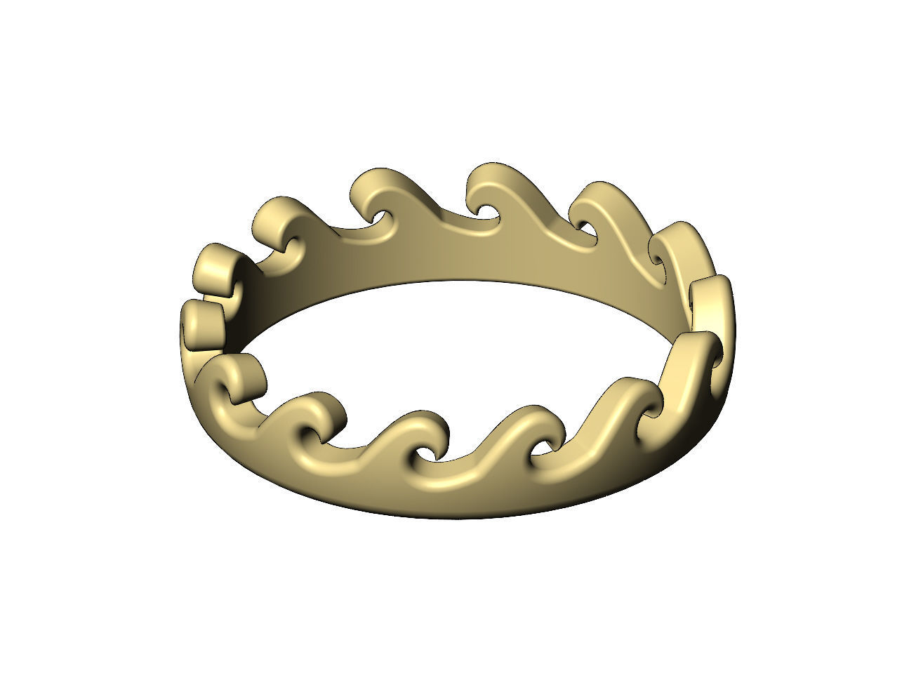 Wave pattern stacker band US sizes 6to9 3D print model_6