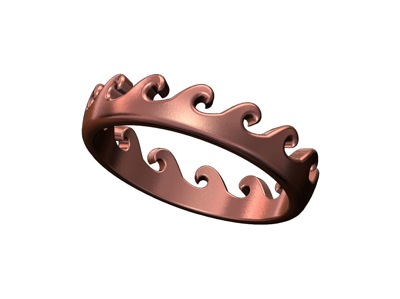 Wave pattern stacker band US sizes 6to9 3D print model_9