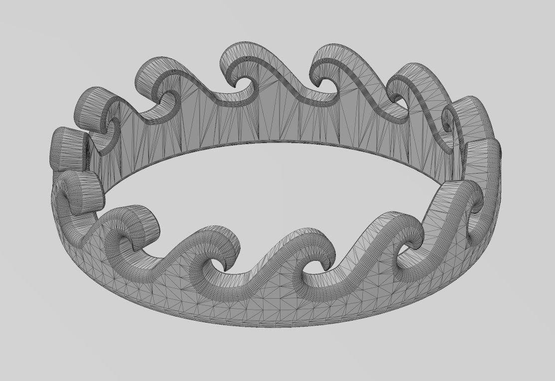 Wave pattern stacker band US sizes 6to9 3D print model_14