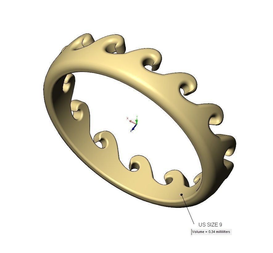 Wave pattern stacker band US sizes 6to9 3D print model_17
