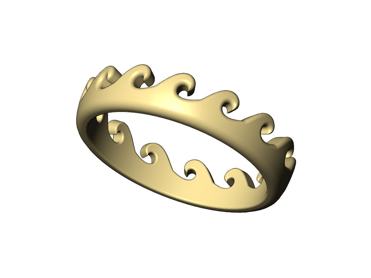 Wave pattern stacker band US sizes 6to9 3D print model_5