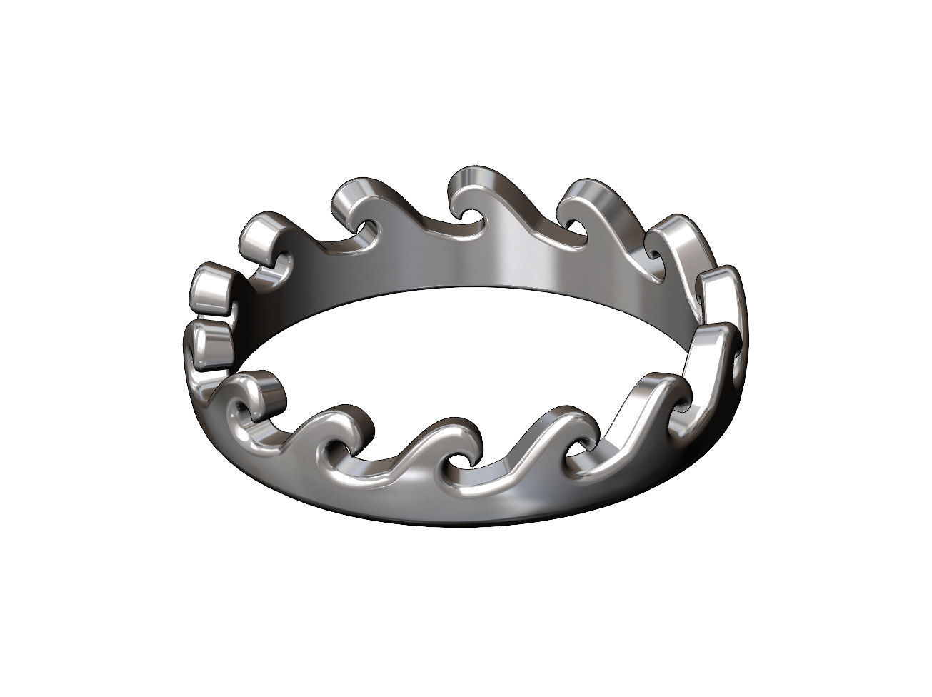 Wave pattern stacker band US sizes 6to9 3D print model_10