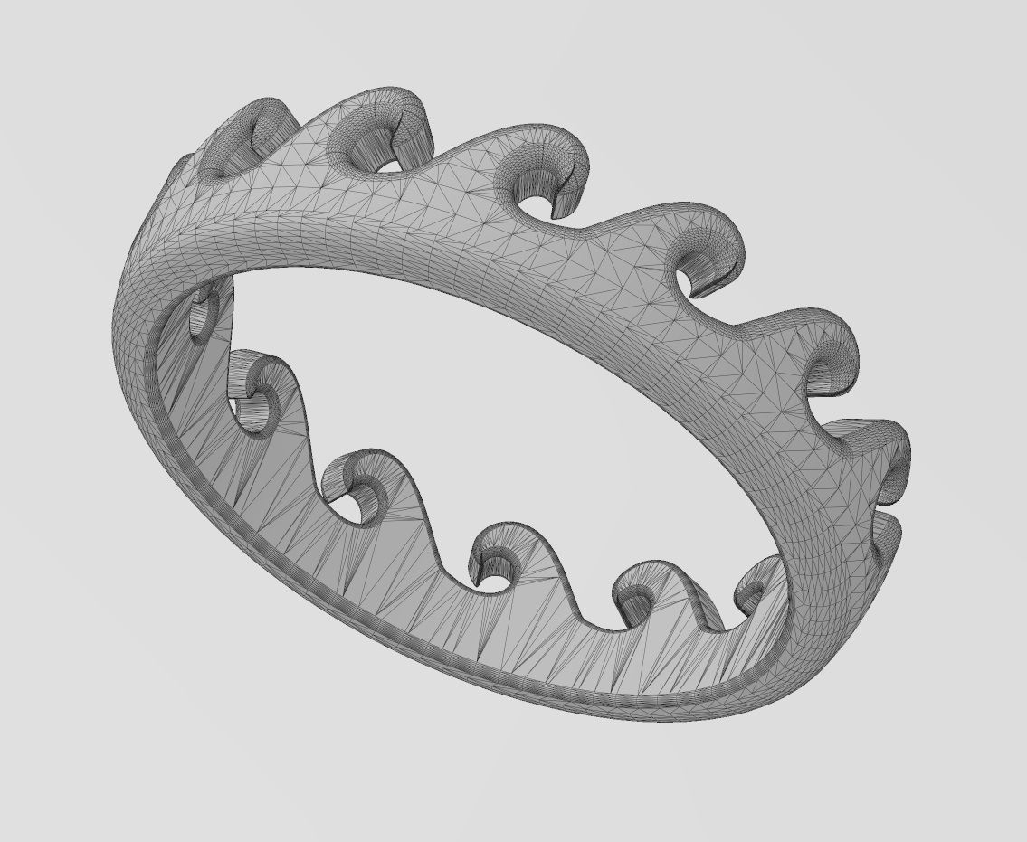 Wave pattern stacker band US sizes 6to9 3D print model_15