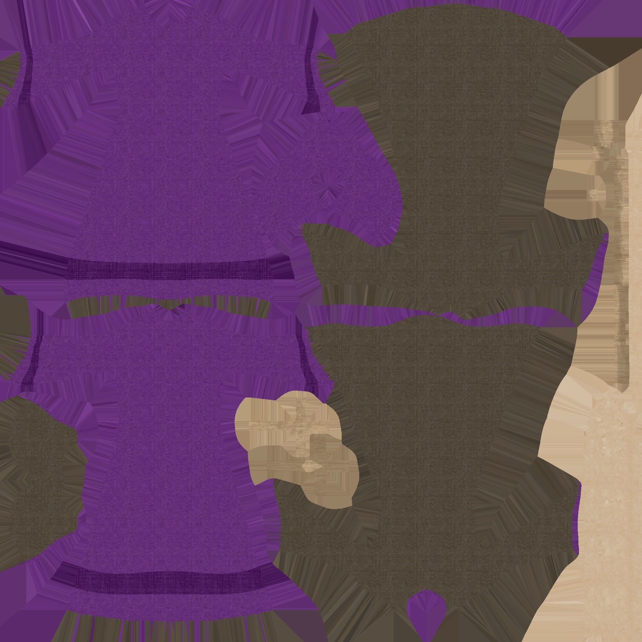 Priest Outfit A08 Purple - Character Clothing Design Free low-poly 3D model_28
