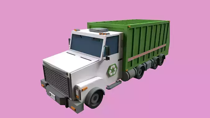 Lowpoly Garbage Truck