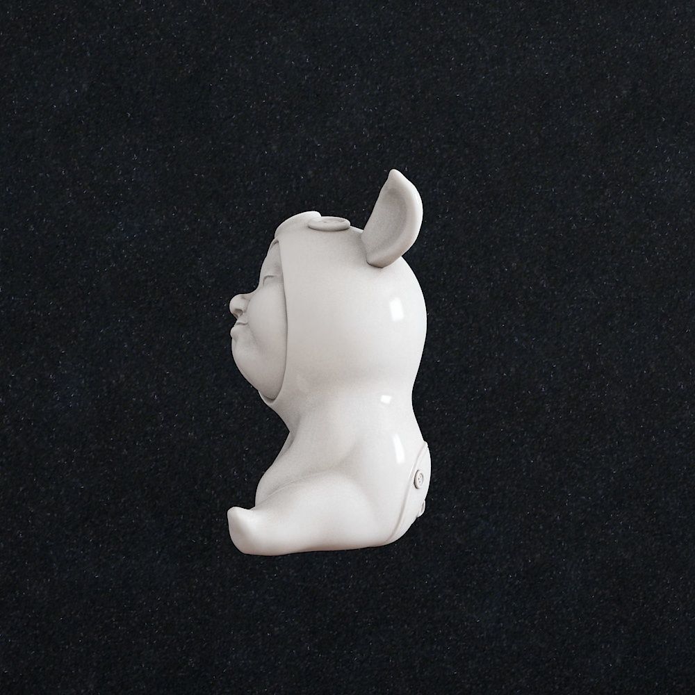 Baby Pig pendant 3D print model_2