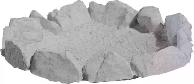 Create a Stunning Outdoor Oasis with Our Low Poly Stone Fire Pit Low-poly 3D model