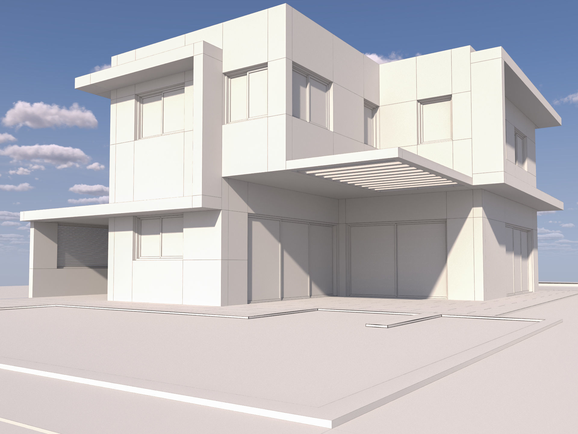 Modern Building 4-3d model Low-poly 3D model_11