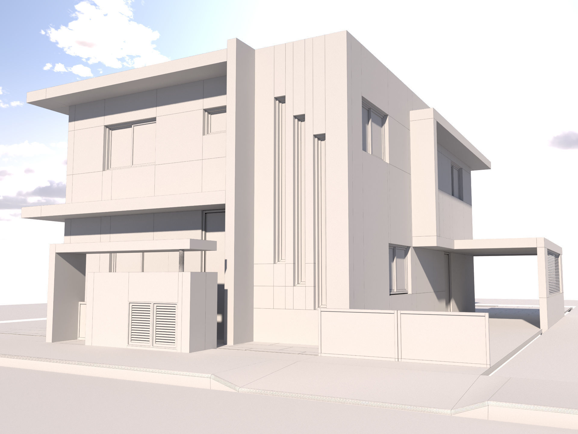 Modern Building 4-3d model Low-poly 3D model_12