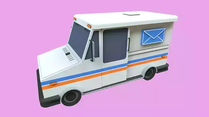 Lowpoly Mail Truck