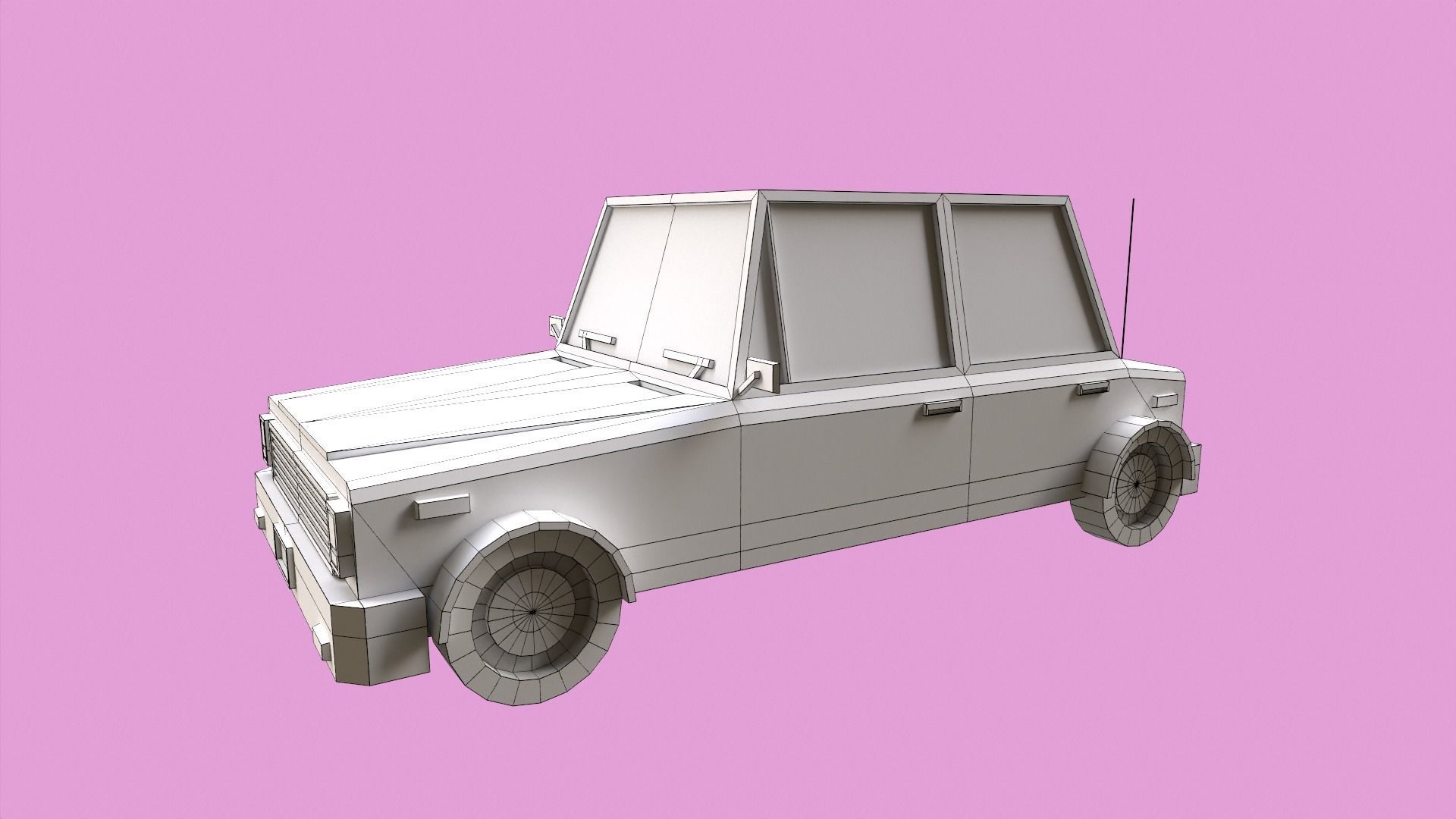 Lowpoly Car Low-poly 3D model_5