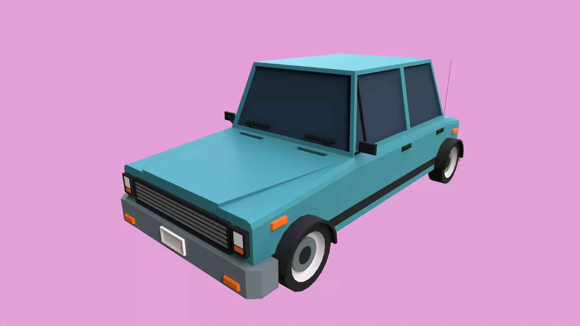 Lowpoly Car Low-poly 3D model_0